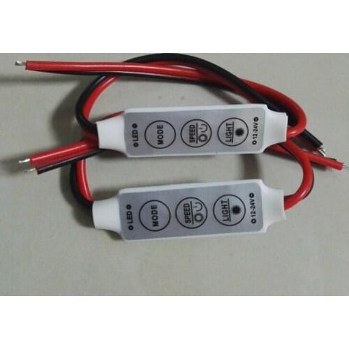 1 DC5-24V mini 3 key monochrome LED controller brightness dimmer for SMD 5050 3528 LED light bar