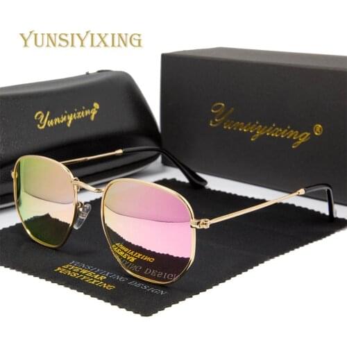 YUNSIYIXING Pilot Style Polarized Lens Womens Sunglasses Fashion Metal Frame Spring Hinge Vintage Glasses Men 3548 gafas de sol