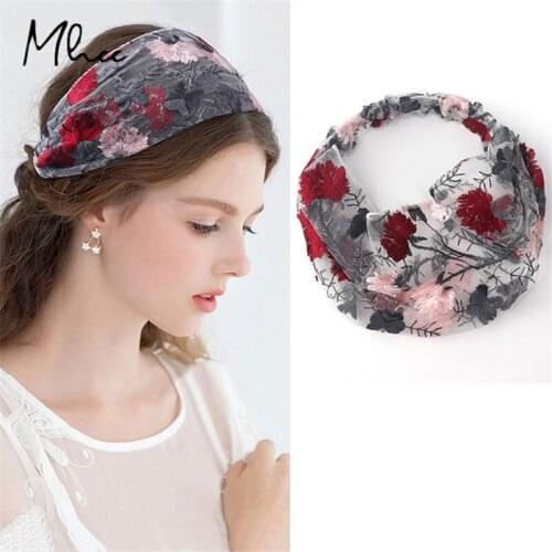 Embroidered Floral Headscarf Fashion French Style Headbands For Women Lace Pressing Hair Band Hot Sale Romantic Headdress