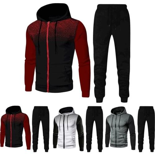 Plus Size Sweatpants Sets For male Mens Winter Sports Casual Fitness Suit With Dots Hoodie Sweatshirt And Pants ensembles homme