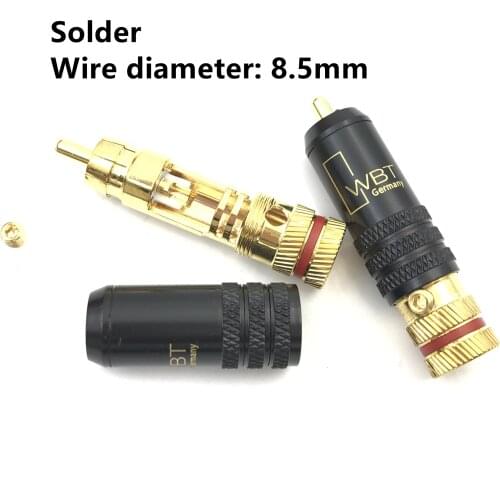 RCA connectors male WBT-0144 signal line plug WBT 0144 RCA plug lotus head copper RCA plug connectors 10pcs/lot