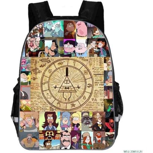 Gravity Falls16-inch Mochila School Kids Backpack Bag 3D Printing Children School Bags Boys Teenagers Backpack Support Customze