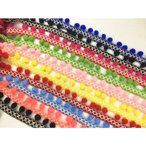 DIY 4Yards Pom Pom Trim Tassel Ball Ribbon Wedding Xmas Decor Ribbon DIY Handicrafts