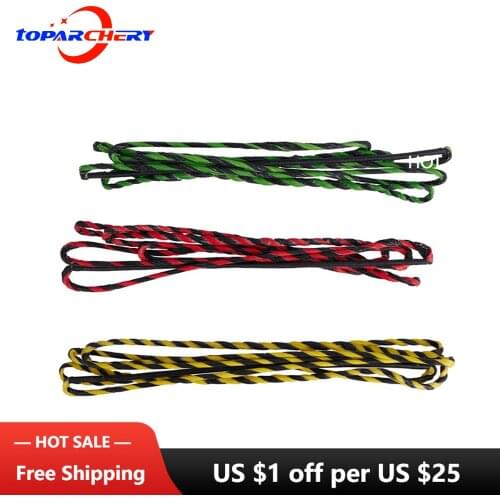 Toparchery 135/145cm Flemish String,Adjustable Length Bowstring,For Recurve Bow Traditional Bow,Multicolor Bowstring