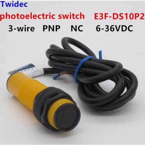 High quality E3F-DS10P2 M18 Diffuse reflection photoelectric switch Sensor Optical Sensor three lines PNP NC 10cm 6-36VDC