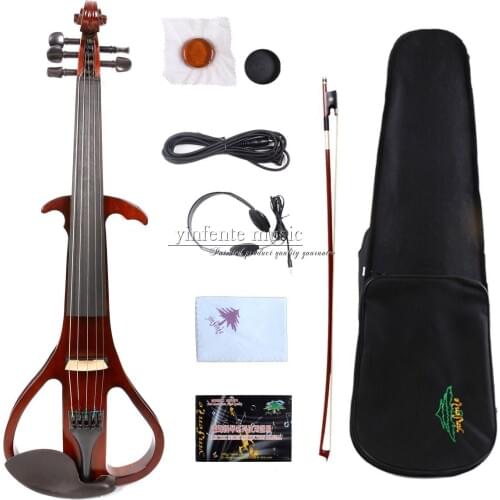 Yinfente Electric Violin 5 String Violin Ebony Fittings Professional Sound Case