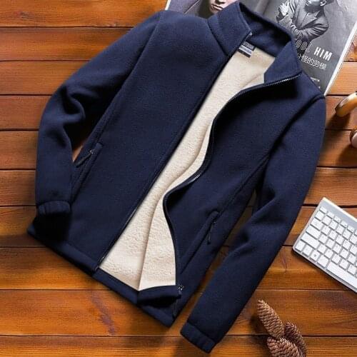 Winter Fleece Jacket Men Windproof Velvet Warm Down Parkas Coat Tourism Mountain Overcoat Plus Size 8XL Blue Black Men Clothing