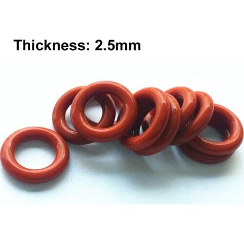200pcs/lot 2.5mm Thickness 7-20mm Outside Dia. Red Silicon Rubber O-ring Seals Oil Seal O Ring Gasket Repair Tool parts