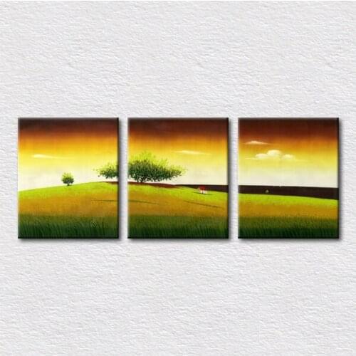 3pcs canvas prints hand-painted wall art abstract landscape oil painting Impressionism artwork wall picture for bedroom