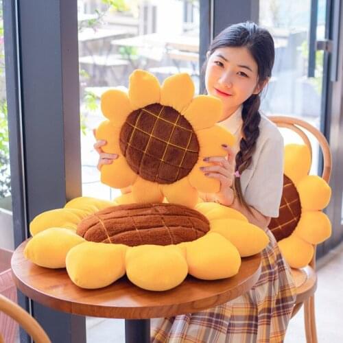40-70cm Beautiful Colorful Flower Plush Pillow Toy Soft Cartoon Sunflower Stuffed Doll Chair Car Cushion Sofa Kids Birthday Gift