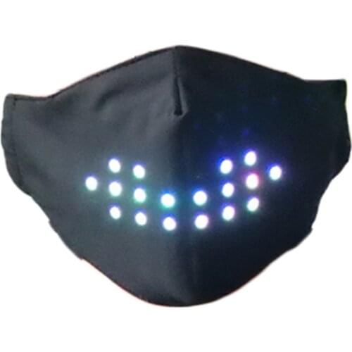 5 light-emitting modes Smart voice control mask rechargeable voice-activated mask for party cosplay Six patterns LED Mask Party
