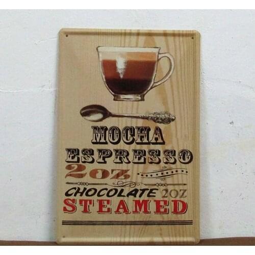 50pcs/lot Metal Sign shabby chic Tin signs Mocha Espresso Metal Decor Wall Art Vintage Shop Kitchen Store Humor Trees C-13 20*30