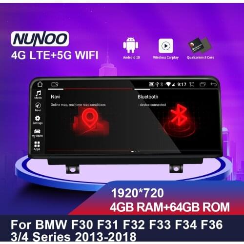 Nunoo Android 10.0 Car multimedia Player 8 Core for BMW F30 F20 F31 F22 F21 F32 F33 F36 Autoradio 4GB 64GB GPS Navigation IPS
