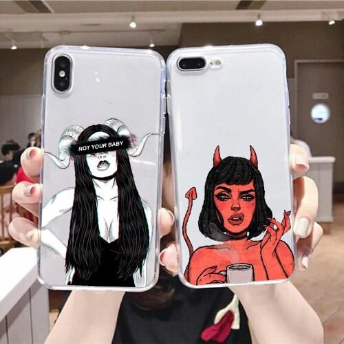 Sexy Devil Girl Anime cartoon Phone Case For Samsung Galaxy A 3 5 7 8 10 20 21 30 40 50 51 70 71 E S 2016 2018 4G transparent