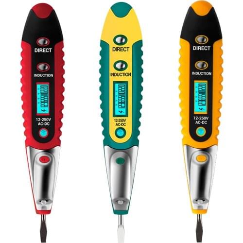 AC/DC 12-250V Digital Voltage Meters Test Pencil Tester Electrical Voltage Detector Pen LCD Display Screwdriver Electrician Tool