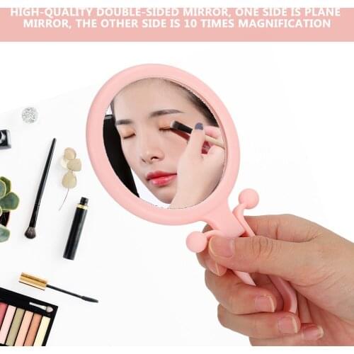 Double-Sided Makeup Mirror 10x Magnifying Foldable Handheld Cosmetic Mirror For Home Travel