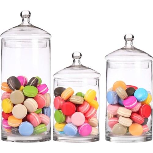 European Transparent Glass Candy Jar Wth Lids Storage Bottles Thickened Large Capacity Tank Wedding Home Decoration