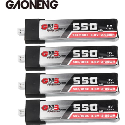 Gaoneng GNB HV550mAh 1S 50C 100C 3.8V HV with PH2.0 Plug Connector Indoor Hollow Cup Airplane Lipo Battery