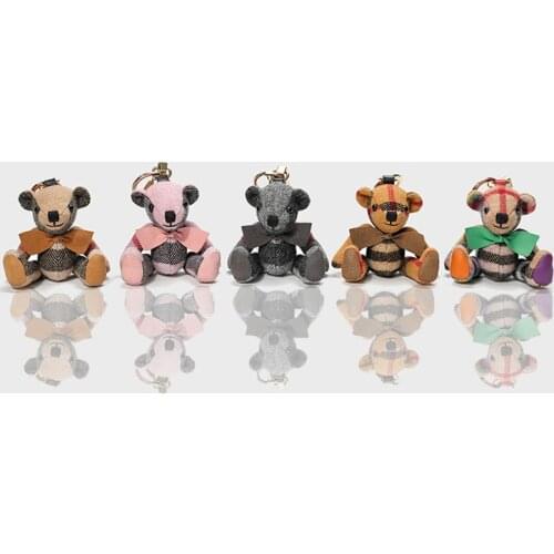 Kawaii Bag Charm Chain Vintage Cartoon Bear Toy Doll Car Ornaments for Best Friend Gift Keyring Women Accessories 2020