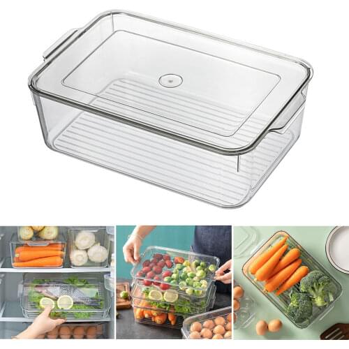 Food Storage Containers with Cover Refrigerator Drawer Stackable Kitchen Pantry Cabinet with for Freezer Fridge SCIE999