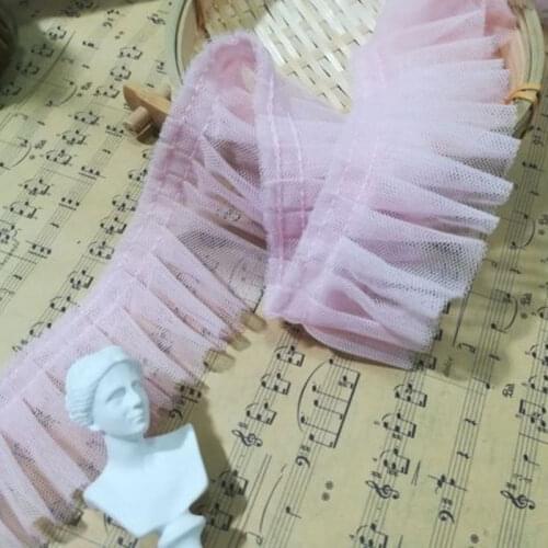 1Yards New Voile Appliques Green Purple White Ribbon 5cm Lace Trim Mesh Lace Fabric Sewing Lace For Wedding Dresses encaje QZ19