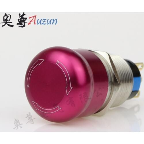 19 mm metal mushroom head of emergency stop button switch button stainless steel shell aluminum head rotary switch