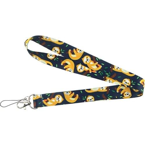 Lovely Cute Sloth Animals Lanyard for Keys Phone Cool Neck Strap Lanyard for Camera Whistle ID Badge Cute webbings ribbons Gifts