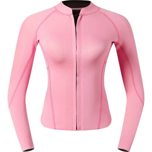 Neoprene Wetsuit 2mm Women Diving Thermal Wetsuit UV Protection Top Pink