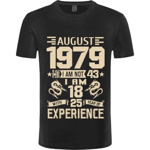 2021 NEW January February March April May June July August September T shirt Printed Casual 1979 YEARS shirt Mens Short Sleeve