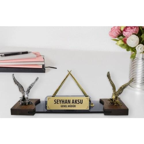 Personalized Eagle Clocks Crystal Table İsimliği