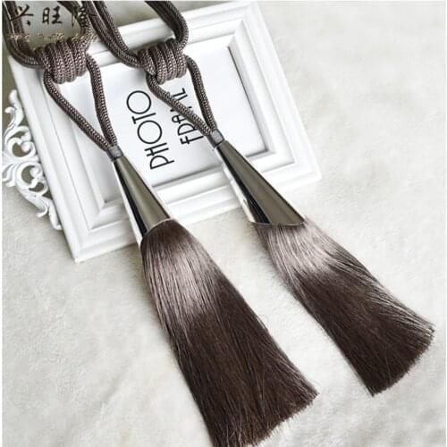 2Pcs/Pair Curtain Tassel Brush Tieback Hanging Ball Straps Lashing Bind Ropes Belt Curtain Accessories Clasp Tie Tape Back
