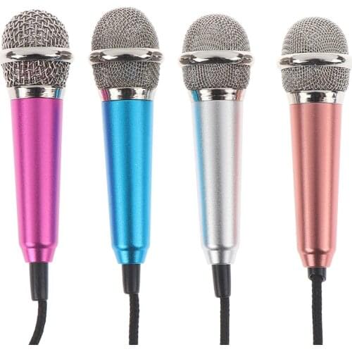 Portable 3.5mm Stereo Studio Mic KTV Karaoke Mini Microphone For Cell Phone Laptop PC Desktop 5.5cm*1.8cm Small Size Mic