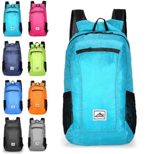 Portable Ultra-light Folding Backpack Waterproof Polyester Fabric Outdoor Sports Unisex Wear-resistan High Capacity Travel Bag