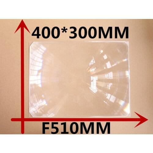 1 Pcs/lot DIY projector Rectangle Fresnel Lens 400*300MM Focal length 510mm concentrated lens Lines from 0.4mm fresnel lens