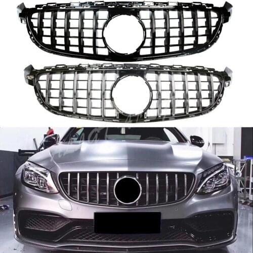 Front Racing Billet Bumper Grille Upper Facelift Grill For Mercedes-Benz W205 C63 AMG 2019 2020 2021