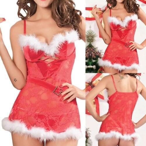 Sexy Christmas Sexy Lingerie Sexy Perspective Lace Christmas Cos Girl N4V1