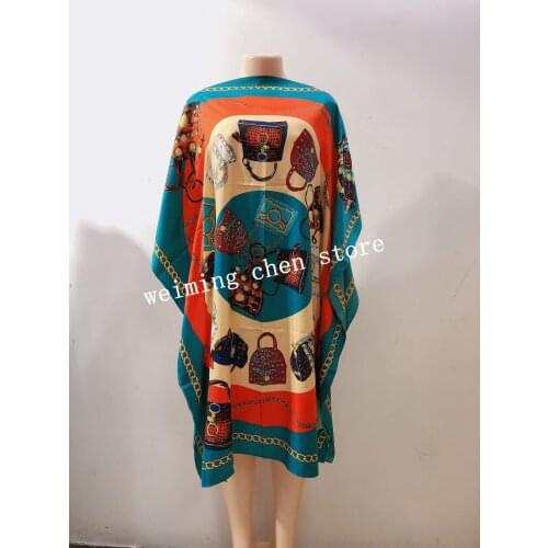 4colors (Dress Length 102cm,Bust :136cm) New African Print silk knee Rock Style Dashiki Famous Dress For women/Lady