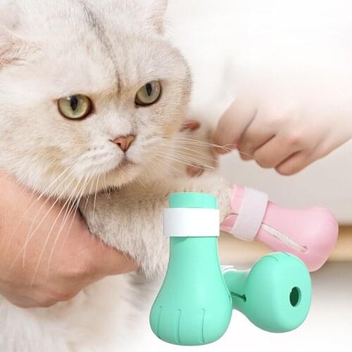 Cat Silicone Shoes Boots Rubber Gloves Anti-Scratch Cats Paw Protector Nail Cover Pet Grooming Booties For Bathing Shaving