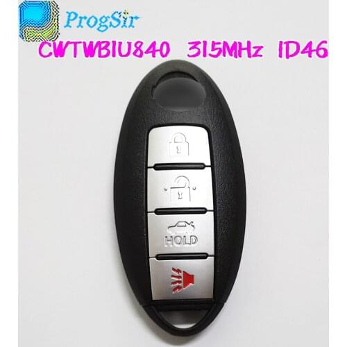 CWTWB1U840 3+1 Button 315 MHz Smart Key For Nissan Versa Sentra 2013~2019 PN: 285E3-3SG0D With ID46