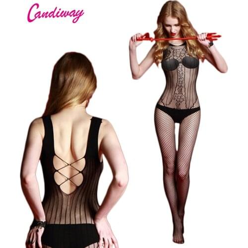 Seduce Me Plunge Front Crotchless Sexy Lingerie Sexy Hot Erotic Transparent Bodystocking Chemises GA120