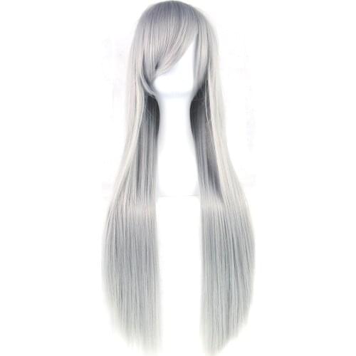 Soowee 24 Colors 32 inch Long Straight Women Party Hairpiece Heat Resistant Synthetic Hair Nature Red Gray Cosplay Wig