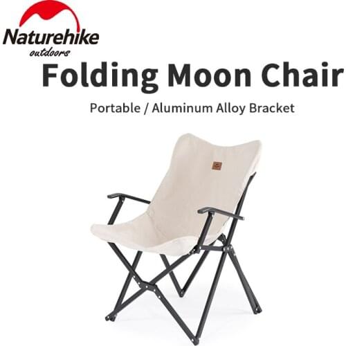 Naturehike Portable MuJing-Folding Moon Chair Outdoor Foldable Camping Chair Lightweight Leisure Picnic Aluminum Backrest Stools