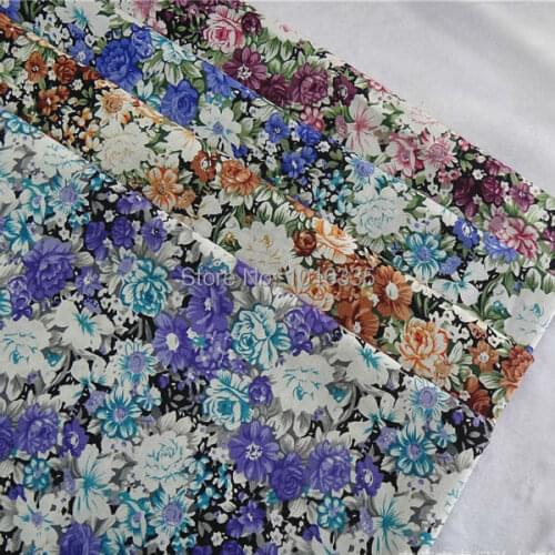 4 Pieces half meters Vintage Small Floral printed 100% Cotton Poplin fabric tissu patchwork farbic