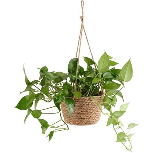 Garden Plant Storage Basket Jute Rope Hanging Planter Woven Indoor Outdoor Flower Holder Macrame Plant Hangers Home Decor