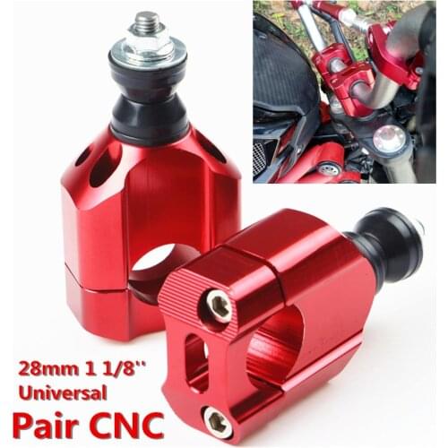 Fuleem 2PCS Universal CNC Motorcycle HandleBar Mounts Clamp Riser Aluminium 1/8" 28mm
