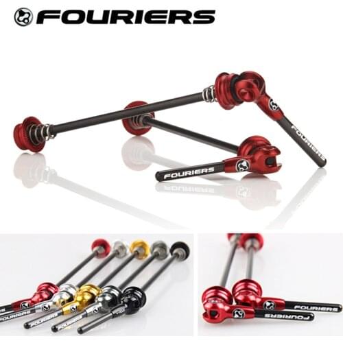 Fouriers Bicycle Quick Release Titanium Axel With Carbon Lever QR Skerwers For MTB Or Road Bike