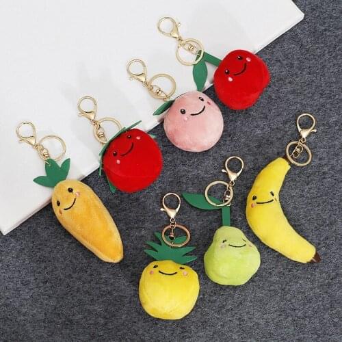 Apple Pineapple Doll Plush Toy Cartoon Fruits Soft Comfortable Mini Kawaii plush keychain Doll Toys For Girls Boys doll Pendant