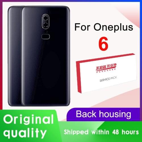 Original Back Housing Replacement For Oneplus 6 Back Cover Battery Glass For One plus 6 Door Rear Replacement Case With Logo