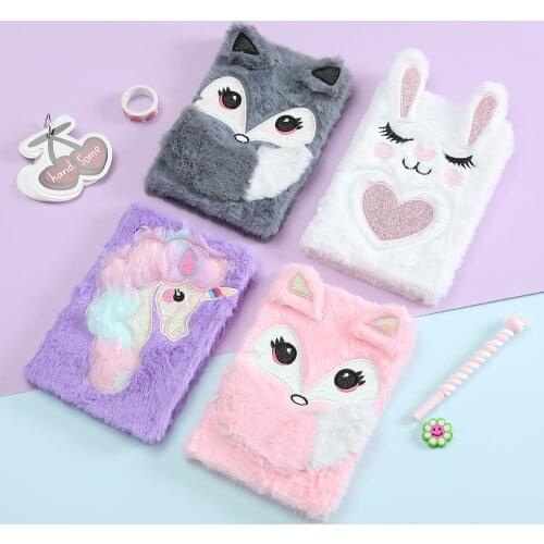 Cute A5 Notebook and Journal Plush Diary Notepad Line Agenda Planner Organzier Kawaii Office School Note Book Daily Sketchbook