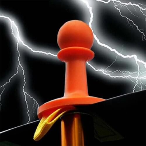 2 Pieces TPR Durable Tent Protection Caps Outdoor Camping Awning Anti-Thunder Pole Insulating End Cap Cover Protector